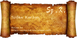 Szőke Karion névjegykártya